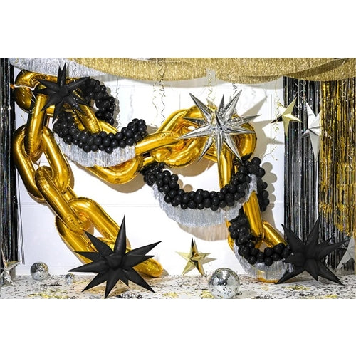 Palloncino in foil stella 3d, 70cm, nero
