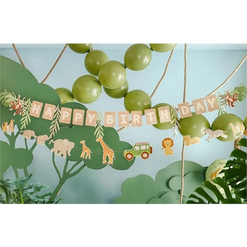 Striscione "happy birthday safari", 180 cm