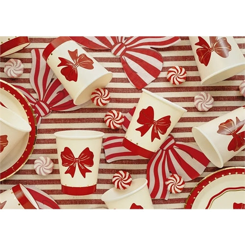 Bicchieri bow, 250 ml, rosso-beige