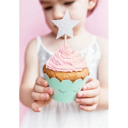 Decorazioni per cupcake a forma di unicorno - stelle (1 confezione / 6 pezzi)