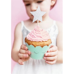 Decorazioni per cupcake a forma di unicorno - stelle (1 confezione / 6 pezzi)