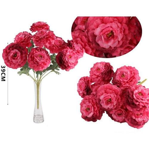 Bouquet ranuncoli artificiali fucsia – 39 cm