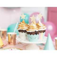 Toppers per cupcake - stelle, oro, 11,5 cm