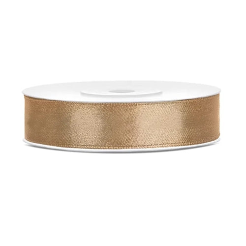 Nastro di raso, oro chiaro, 12 mm/25 m