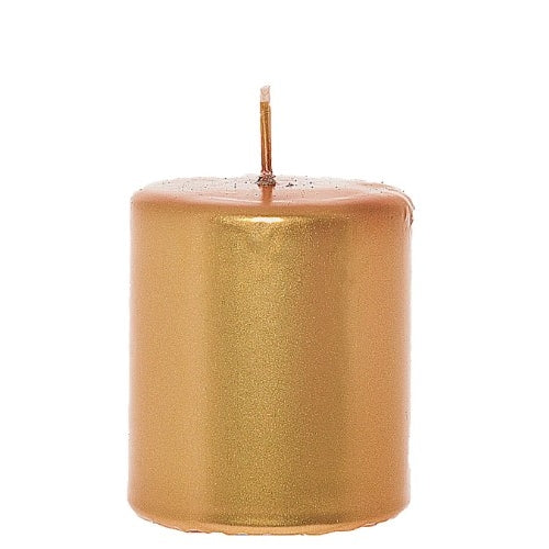 Candela in cera diam. 40 mm h. 60 mm 12 pz oro