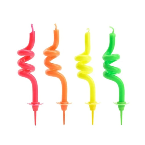 Candele di compleanno ricciolo, mix, 8cm