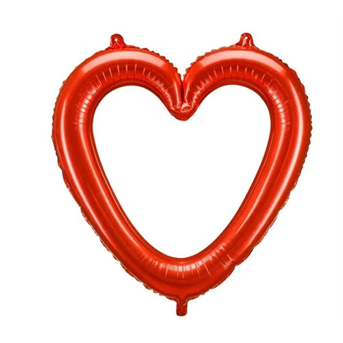 Palloncino foil a forma di cuore, 86x83,5 cm, rosso