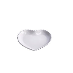 Vassoio cuore bianca decorativa 25,5 x 25 cm