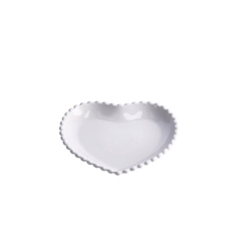 Vassoio cuore bianca decorativa 25,5 x 25 cm
