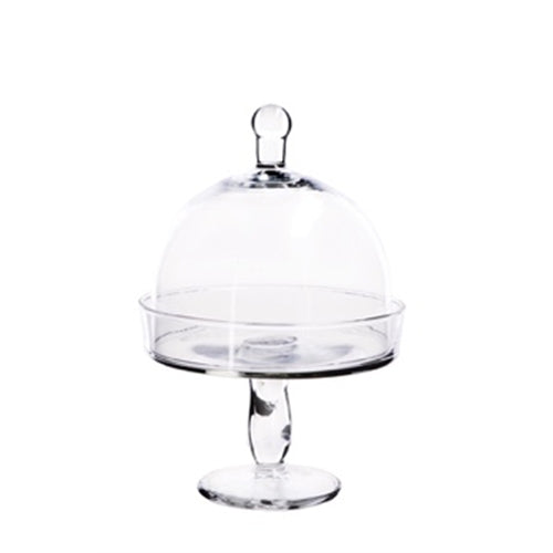Alzata c/campana vetro d. 18 x h. 25 cm