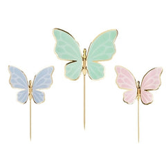 Decorazioni per torte farfalle, 9 x 6,5 cm, mix (1 confezione / 9 pezzi)