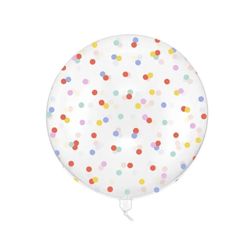 Palloncino a bolle con pois, 60 cm, trasparente