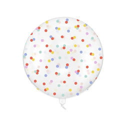 Palloncino a bolle con pois, 60 cm, trasparente