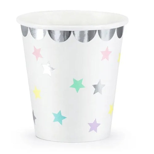 Bicchieri unicorno - stelle, 180 ml (1 confezione / 6 pezzi)