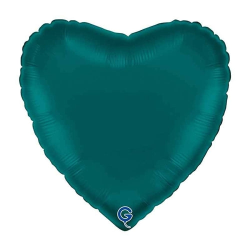 Palloncino in foil 18" cuore verde smeraldo satinato