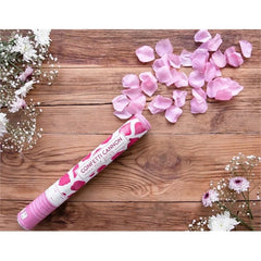Cannone lancia coriandoli con petali di rosa, rosa, 40 cm