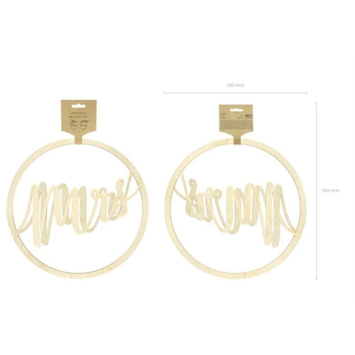 Decorazione da appendere mr mrs, 38 cm (1 confezione / 2 pezzi)