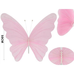 Farfalla colorata in tessuto h. 50 cm