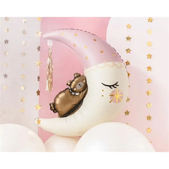 Mylar luna con orso 80x98 cm