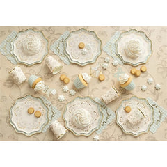 Piatti a scacchi, 23 cm, mix (1 confezione / 6 pezzi)