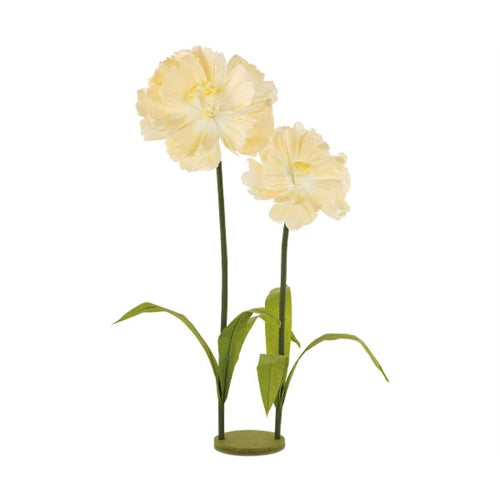 2 rose gialle con base h.900mm