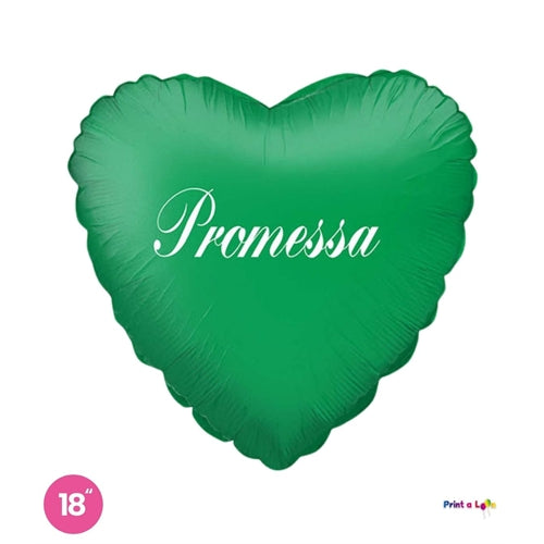 Mylar promessa verde cuore 18" 1pz