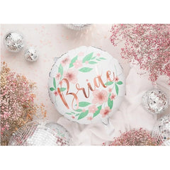 Mylar bride con fiori 45 cm bianco