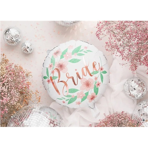 Mylar bride con fiori 45 cm bianco