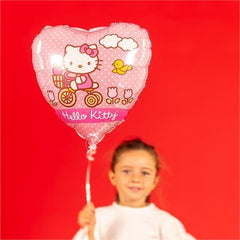 Foil 18" cuore hello kitty in bicicletta