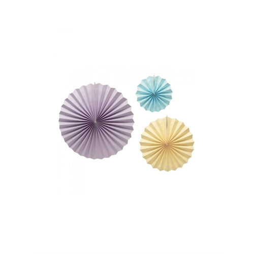 Ventagli in carta macaron cm 20/30/40 3 pz