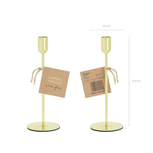 Candelabro in ferro oro h. 22 cm