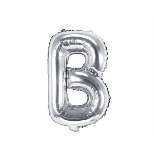 Palloncino in lamina a forma di lettera , 35 cm, argento