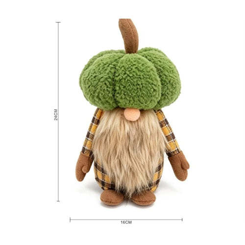 Folletto autunnale con cappello zucca verde – h 24 cm