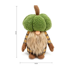 Folletto autunnale con cappello zucca verde – h 24 cm