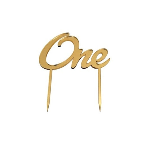 Cake topper in plexiglass one oro