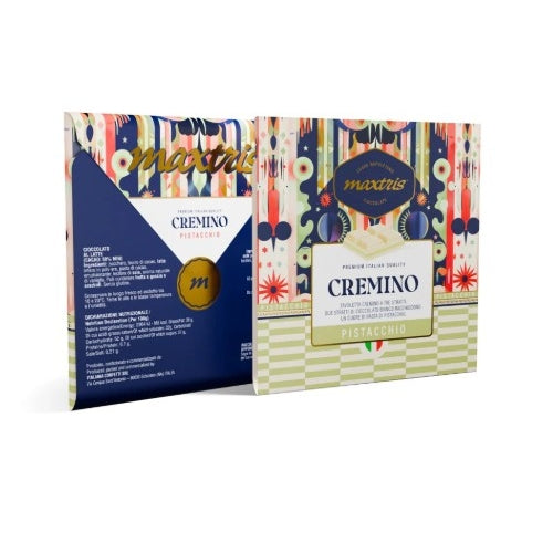 Maxtris tavoletta cremino con triplo strato al cioccolato bianco e pasta di pistacchio 70gr