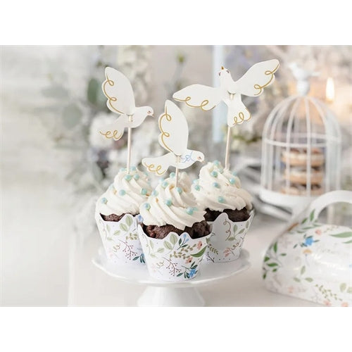 Cake topper colomba 14,5 cm 6 pz