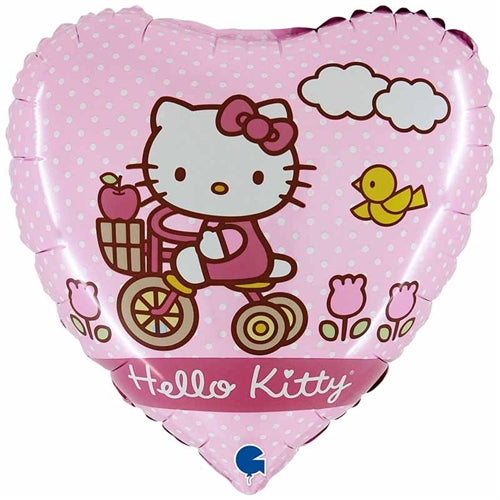 Foil 18" cuore hello kitty in bicicletta