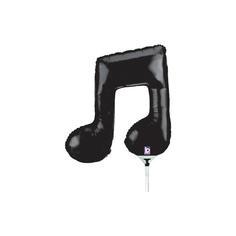 Palloncino in foil 14" mini shape nota musicale nera