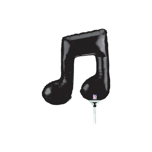 Palloncino in foil 14" mini shape nota musicale nera