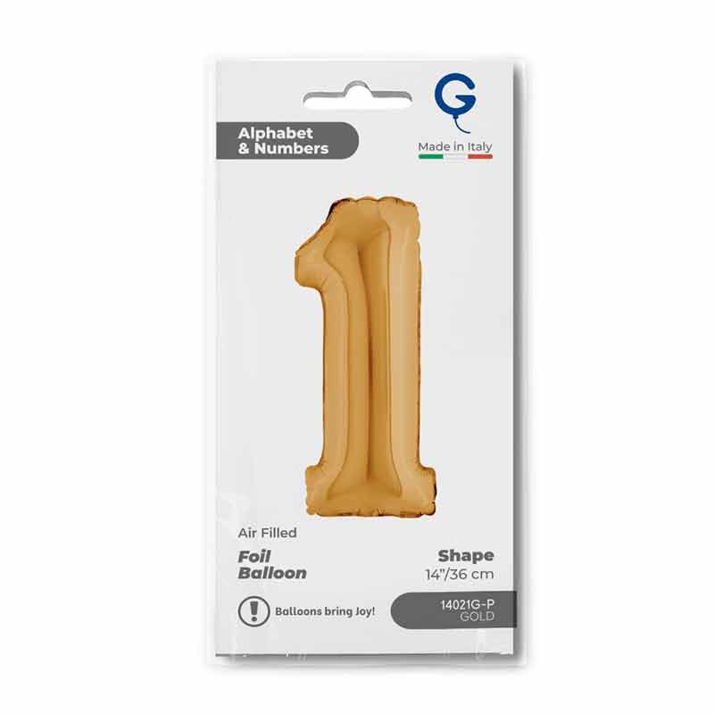 PALLONCINO 14" MYLAR NUMERO ORO GRABO
