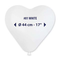 Palloncino in lattice 17” cuore cr17 bianco "white 001" 50pz