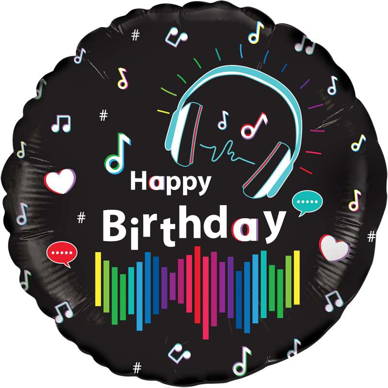 Palloncino in foil 18" happy birthday musicale