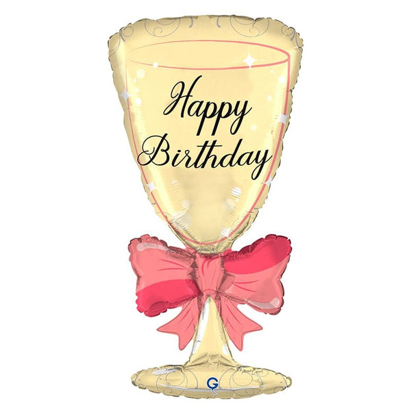 Mylar supershape calice con fiocco hbd 36"