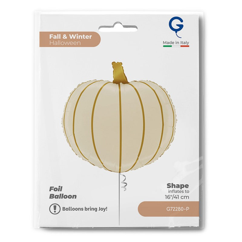 Palloncino in foil 22" junior shape zucca avorio e oro di halloween
