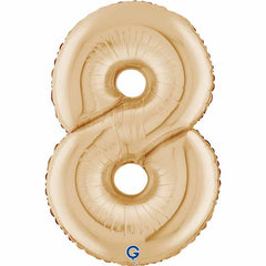 Palloncino in foil 40" numero oro chiaro "white gold"