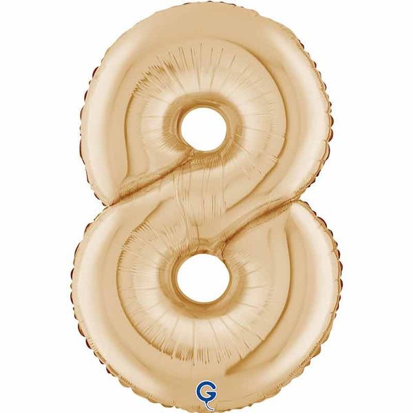 Palloncino in foil 40" numero oro chiaro "white gold"