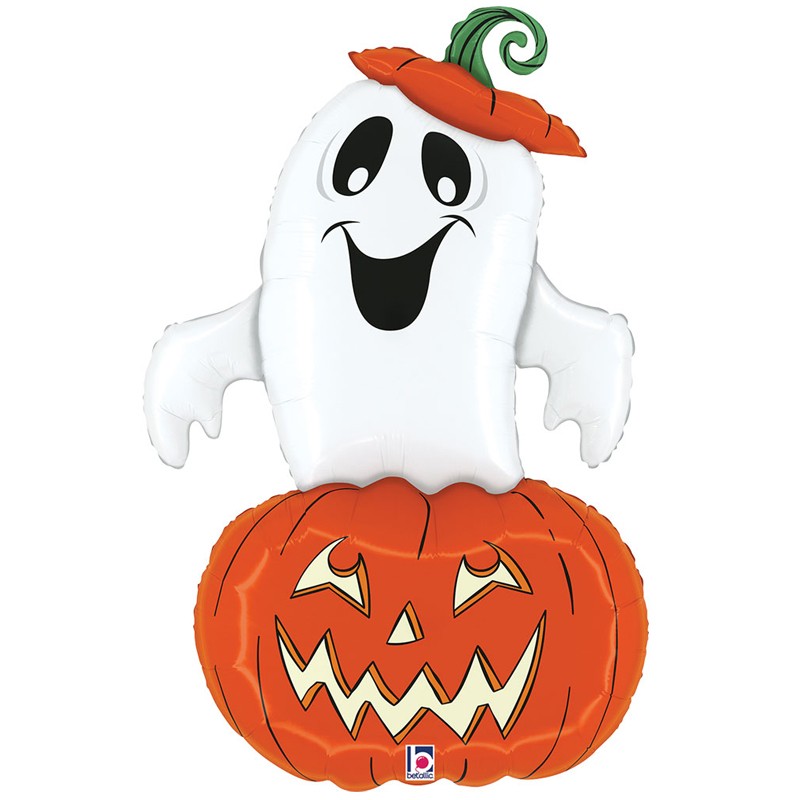 Palloncino in foil 34" super shape fantasma nella zucca di halloween