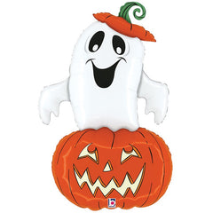 Palloncino in foil 34" super shape fantasma nella zucca di halloween