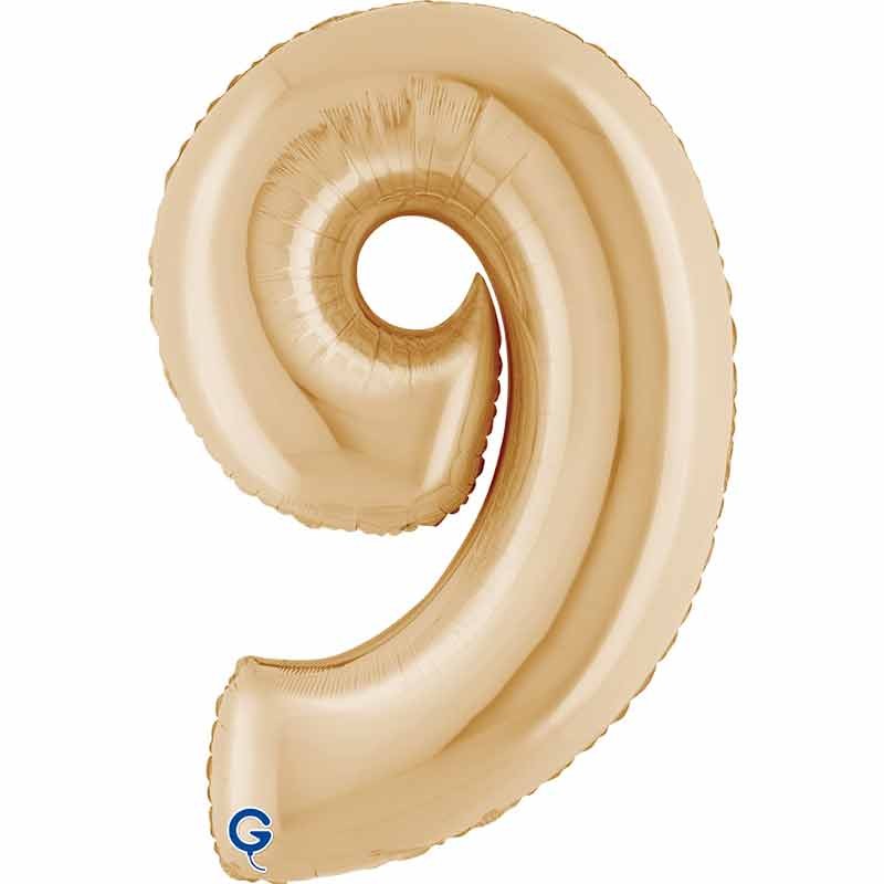 Palloncino in foil 40" numero oro chiaro "white gold"